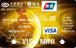 兴业星夜星座VISA mini水瓶座卡